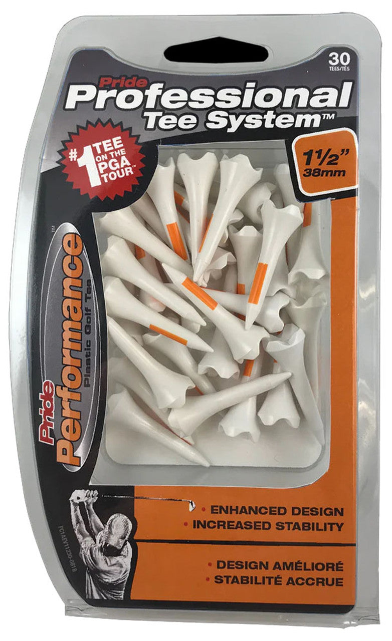 Pride PTS Plastic Golf Tees - 30 Count, 1 1/2 Inch